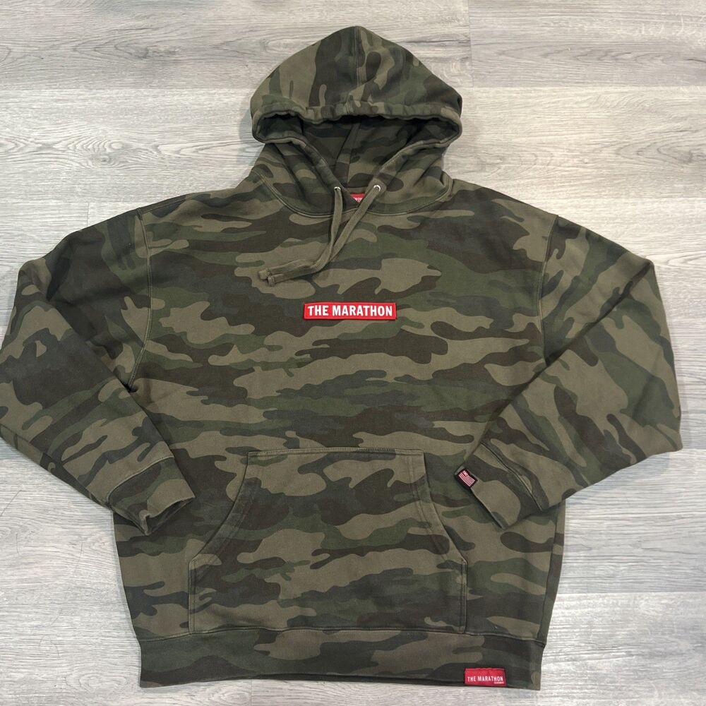 The Marathon Clothing Camo Embroidered Logo Nipsey Hussle Hoodie Size Small